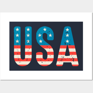 USA flag Posters and Art